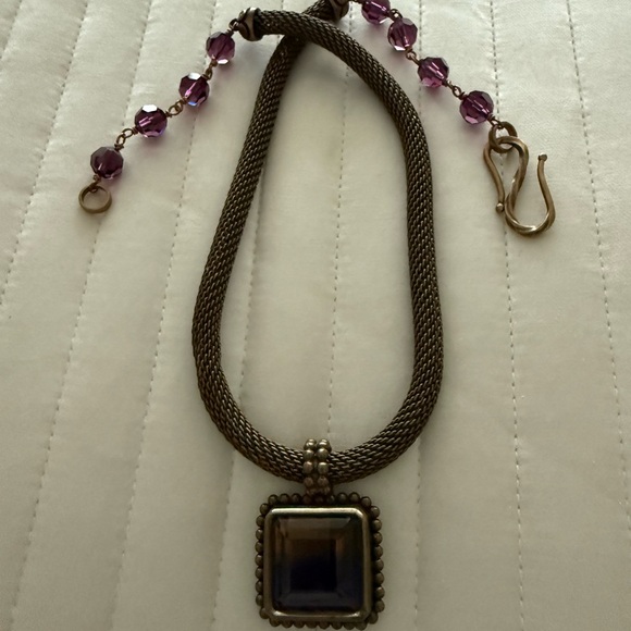 Badgley Mischka Jewelry - Stephen Dweck Amethyst and Bronze Necklace